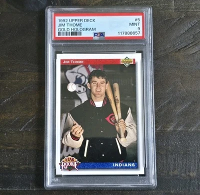 1992 Upper Deck Baseball Jim Thome Star Rookie Gold Hologram PSA 9 Mint  - Image 1 of 2