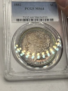 1882 P NGC MS64 - Dual Sided Rainbow Color Toned Silver Morgan Dollar $1*** - Picture 1 of 8
