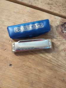 VINTAGE M Hohner blaue Harfe Mundharmonika mit Etui Made Germany Tonart G - Bild 1 von 17