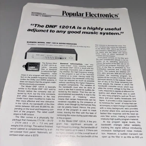 Burwen DNF-1201a Noise Reduction Unit Article  1977  Rare Vintage! - Picture 1 of 4