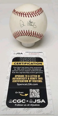 Don Mattingly Signed Rawlings Official American League Baseball JSA COA NYY A3 - Image 1 of 3