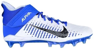 Nike Alpha Menace Pro 2 Mid BV3945-101 White Team Royal Football Cleats Size 15 - Picture 1 of 20
