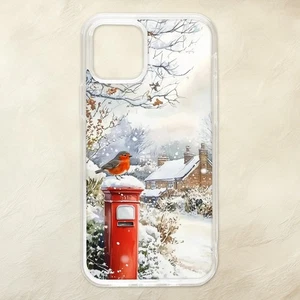 Robin Post Box Winter Village Christmas Phone Case iPhone Samsung Motorola Pixel - Picture 1 of 1