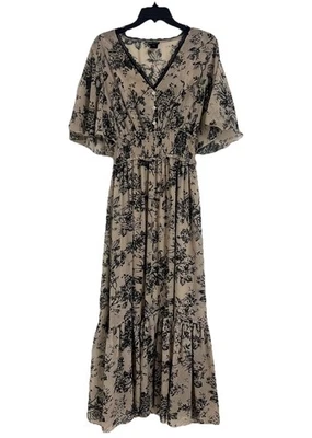 Vestido maxi floral Kate & Lily 10/12 L/XL ajuste de renda e flare em camadas chalé romântico - Imagem 1 de 4
