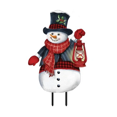 Briarwood Lane Snowman Metal Yard Art - Image 1 of 3