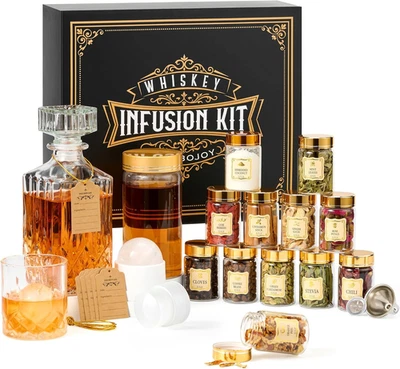 Kit de infusión de whisky regalos para hombre - 12 ingredientes naturales, jarra, infusión  Foto 1 de 4