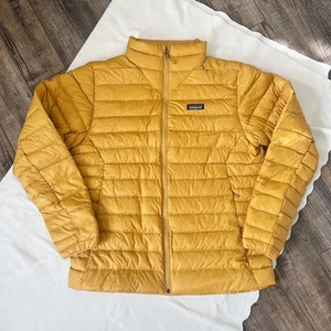 New $279 Patagonia Men's L Down Sweater Full Zip Puffer Jacket Pufferfish Gold - Picture 1 of 9