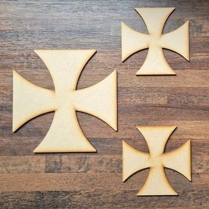 Wooden Large Maltese Cross Craft Shape 5-60cm MDF Embellishment Decoration Holy - Picture 1 of 6