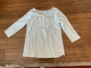 9784) Neu ohne Etikett weiche Umgebung ExSmall weiß Pullover Tee T-Shirt Tunika Oberteil neu - Bild 1 von 4