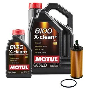6L Motul 8100 X-CLEAN + 5W30 Wix Filter Motor Oil Change Kit API SN/CF - Picture 1 of 1