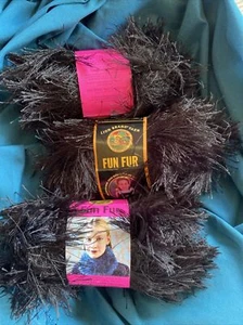 Fun Pelz Garn schwarz Löwe Marke 3er Set #153 - Bild 1 von 4