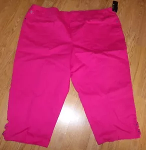 JEANS DONNA NUOVO CON ETICHETTE $31 N TOUCH TAGLIA 26W ROSA PULL ON CROP DENIM - Foto 1 di 4