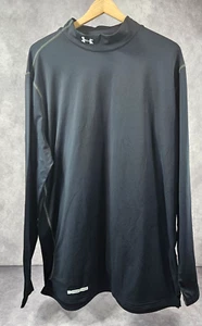 Under Armour Men's Fit Ted Cold Gear Mock Collar Neck Long Sleeve Black 2XL GYM - Picture 1 of 7