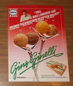 Seltene Werbung Langnese GINO GINELLI Torrone Nougat Eis 1985 - Bild 1 von 1