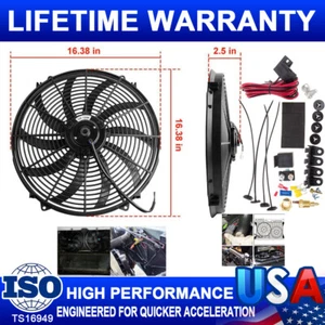 For Spal 16Inch Thermo Fan Skew Blade 12v Puller 3000CFM Low Profile New Extreme - Picture 1 of 13