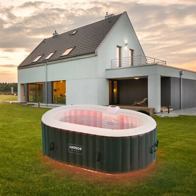 AREBOS Whirlpool | In- & Outdoor | 190 x 120 cm | LED-Beleuchtung | Oval - Bild 1 von 4
