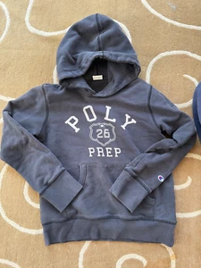 POLY PREP hoodie champion 26 youth large blue Cute - Picture 1 of 5