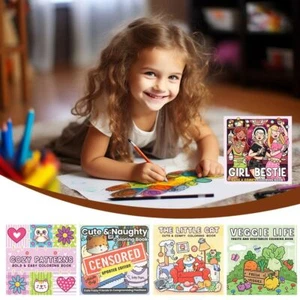Cartoon Malbuch Stressabbau Taschenbuch für Erwachsene und Jugendliche - Photo 1/17