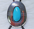 Bobby Lujan, Taos sterling silver Shadow Box, Turquoise bolo tie