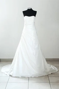 Amélie Brautkleid '5109U' Taft A-Linie Schnürung creme ivory Blüten - Bild 1 von 3
