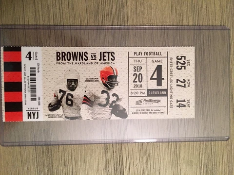 2018 Cleveland Browns Official NFL Mint Season Ticket Stub - pick any game! Cover