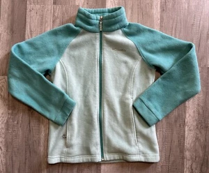 Columbia Fleece Jacket Girls Youth Size M Medium 10-12 Light Sky Blue Full Zip - Picture 1 of 12