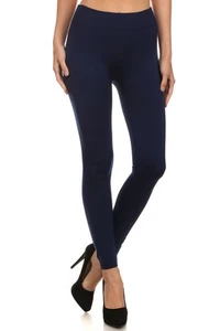 ONE SIZE Buttery Soft Always Brushed Solid Navy Leggings TC/54 - Picture 1 of 2
