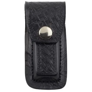 Cuchillo de Bolsillo Plegable Negro Cesta Tejido Cuero Cuchillo Cinturón Funda Bolsa 3" - Imagen 1 de 3