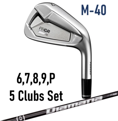 2023 PRGR 02 IRON SET #6-PW DIAMANA GRAPHITE SHAFT M-40 STIFF-REGULAR FLEX 5PCS - Image 1 of 4