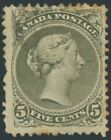 Timbre Canada # 26iv FVF d'occasion - Perf 11-3/4x12 QV 5c grande reine ~ 200 $ ONU (1868)