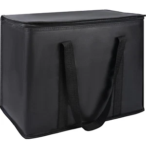 Insulated Reusable Grocery Bag, XL Food Delivery Bag for Catering, Black, 1 Pack - Picture 1 of 12