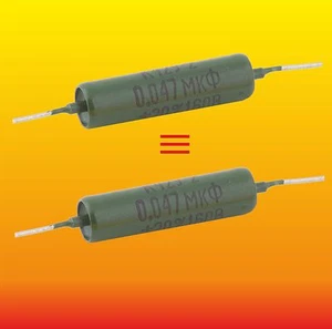 CONDENSADORES DE AUDIO DE PAPEL METALIZADO RUSO 0,047 UF 160 V COMBINADOS K42Y-2 К42У-2 - Imagen 1 de 3