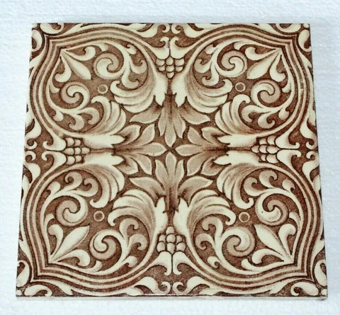 antique ENGLISH pilkington SYMMETRIC DESIGN vintage tile b Cover