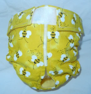Female Dog Puppy Pet Diaper Washable Pants Sanitary Underwear YELLOW BEES MEDIUM - Picture 1 of 6