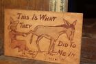 Antique Leather Postcard 1907 Witch Pulling Dokey Leg Warren PA What Did To Me