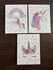 Something Unicorn - Stretched/Framed, Ready to Hang Canvas Wall Art Set of 3