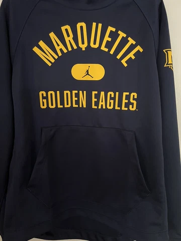 Nike Jordan Marquette Golden Eagles Spotlight Hoodie Mens L Navy DD6222-419 NCAA Cover