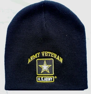 Army Vet Veteran & Star Beanie Official US Army Licensed Beanie Warm Mütze - Bild 1 von 1