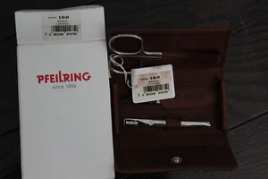 Pfeilring Maniküre Set Schere Pinzette & Saphir Nagelfeile Etui Germany 3tlg - Bild 1 von 5