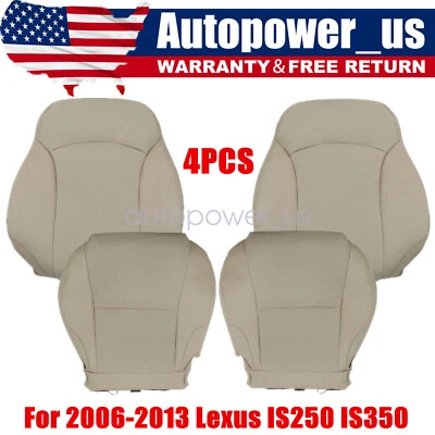 Fits 2006-2013 Lexus IS250 IS350 Front Bottoms-Tops Perforated Leather Cover Tan Foto 1 de 4
