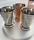 Godinger Set of 3 - 2 Silver & 1 Copper  Beaded Mint Julep Cups