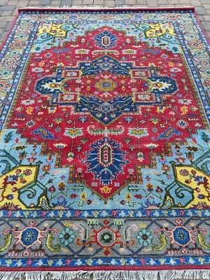New Handmade in India Modern Colorful Oriental Rug, 8x10 (Also Sold As Pair) - Image 1 of 4