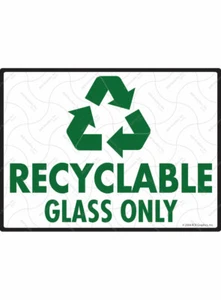 Recyclingglas nur Innen/Außen Außen Aluminium Recycling Schild - 12" x 9" - Bild 1 von 1