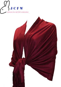 Soft Solid Pashmina Scarf Shawl 60 Colors Wedding Gift Party Decor Free Shipping - Picture 1 of 75