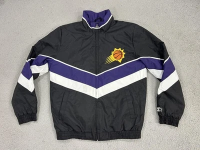 Phoenix Suns Jacket Mens Medium Black Purple Starter NBA Basketball Quilted 90s - Image 1 of 4