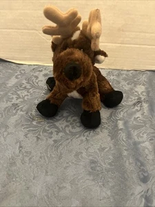 PLUSH DOLL FIGURE SOFT WEBKINS GANZ BROWN REINDEER NO CODE TOY - Picture 1 of 11