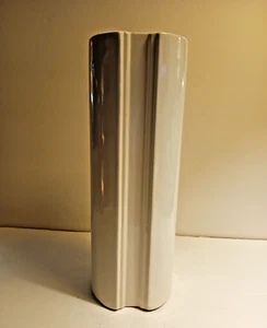Vintage Large Modernist White Ceramic Vase Minimalist Architectural 14" - Picture 1 of 9