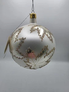 Vintage 1990 Christopher Radko scharlachrotes Gold & Silber mundgeblasenes Glas Weihnachtsschmuck - Bild 1 von 6