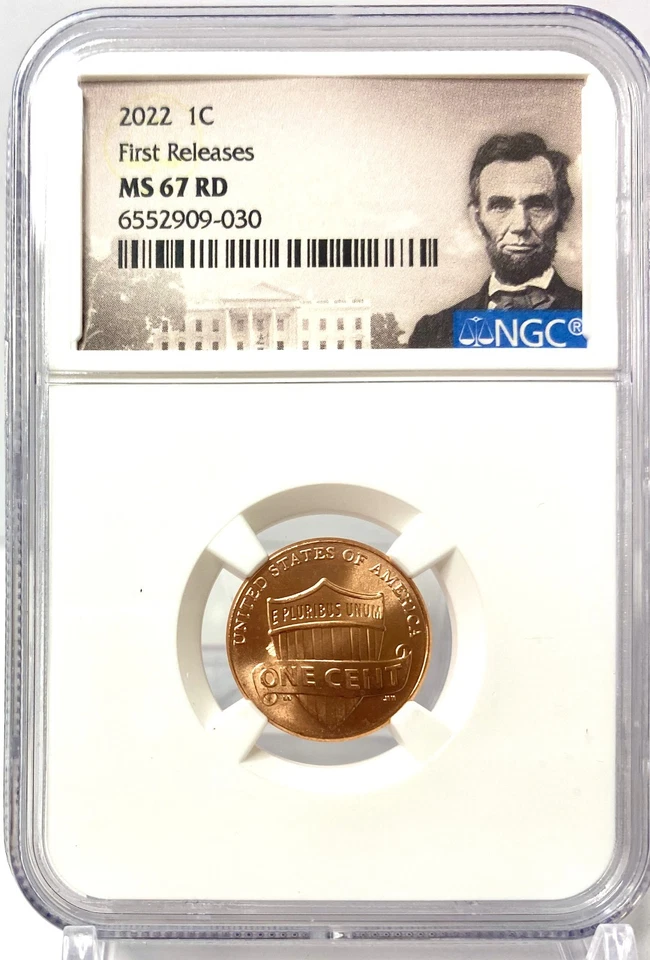 2022 P Lincoln Cent PCGS MS67RD First Releases Lincoln Label Penny Gold  Shield - Image 1 of 4