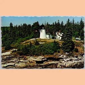 Postcard Burnt Island Light Boothbay Harbor Maine 1980 - Picture 1 of 4